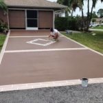 man painting floor